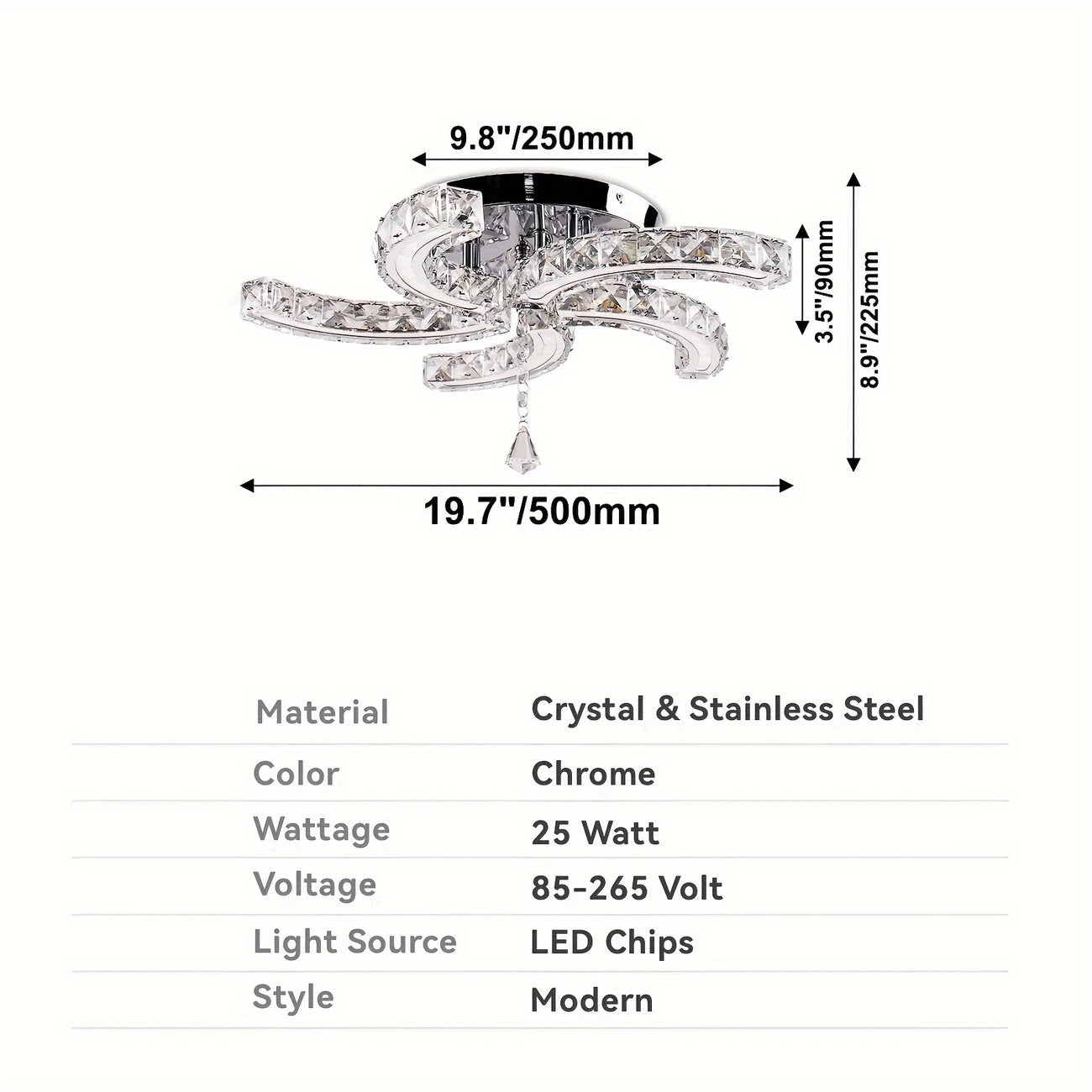 Crystal Mirror Ceiling Light
