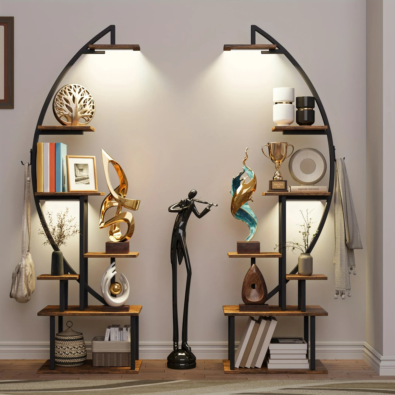 Wood Iron Book Shelf